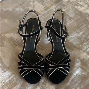 Antonio Melani black and gold heels